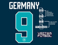 Vector font typography Germany away kit for the 2026 World Cup