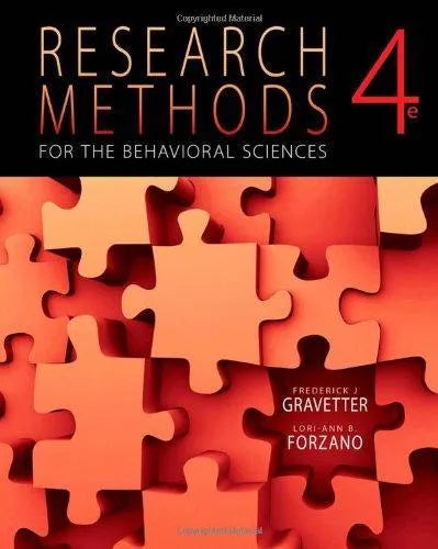 Research Methods For The Behavioral Sciences 4Th Edition